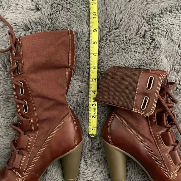 Timberland Brick Red Lace Up Boots