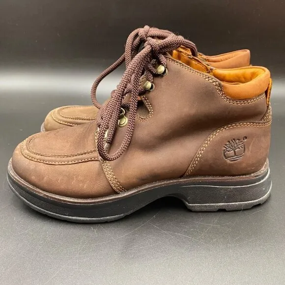 Timberland Brown Leather Lace-Up Boots Women's Size 7.5