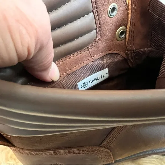 Timberland Brown London Square Mid-Hiker Leather Boots Sz-8