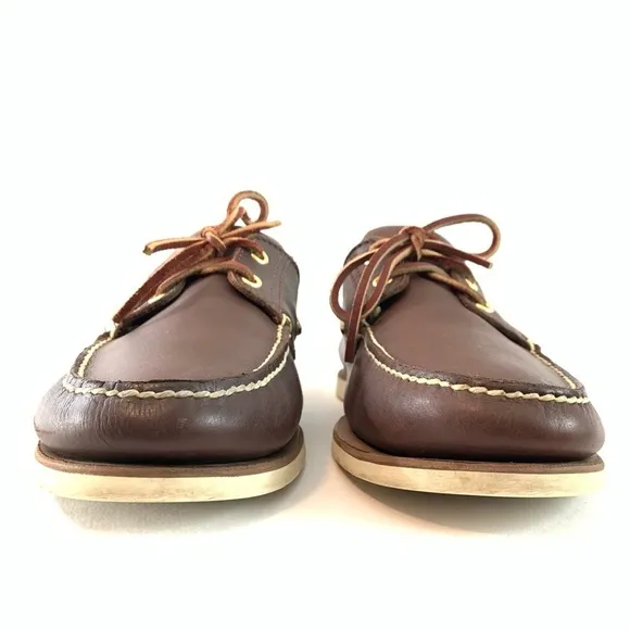 Timberland Classic Boat dark brown leather shoes 2-Eye laces size 13
