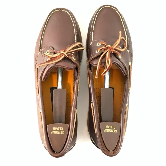 Timberland Classic Boat dark brown leather shoes 2-Eye laces size 13