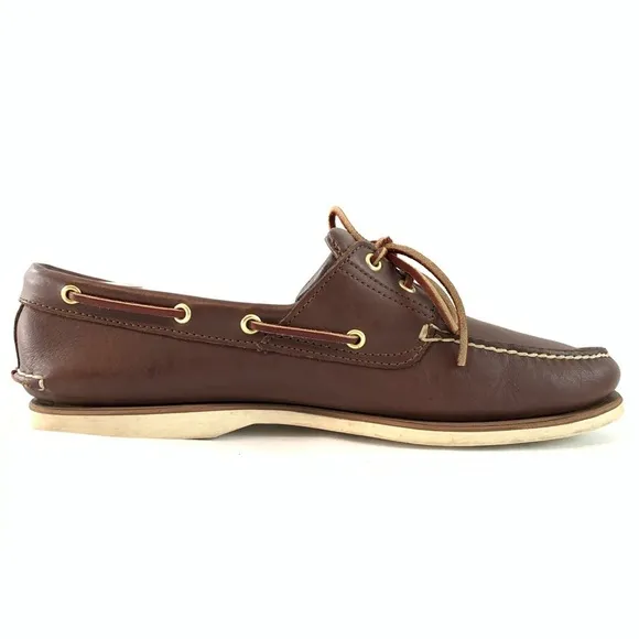 Timberland Classic Boat dark brown leather shoes 2-Eye laces size 13