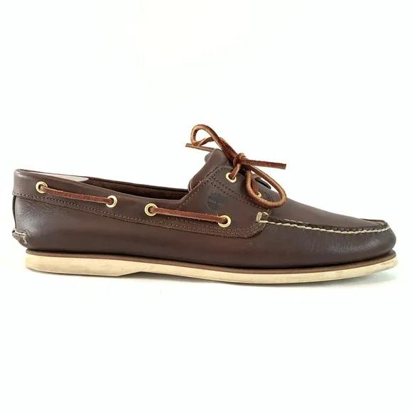 Timberland Classic Boat dark brown leather shoes 2-Eye laces size 13