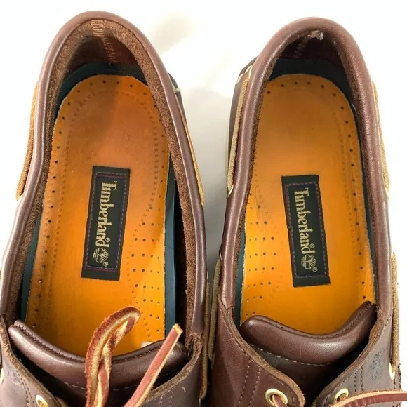 Timberland Classic Boat dark brown leather shoes 2-Eye laces size 13