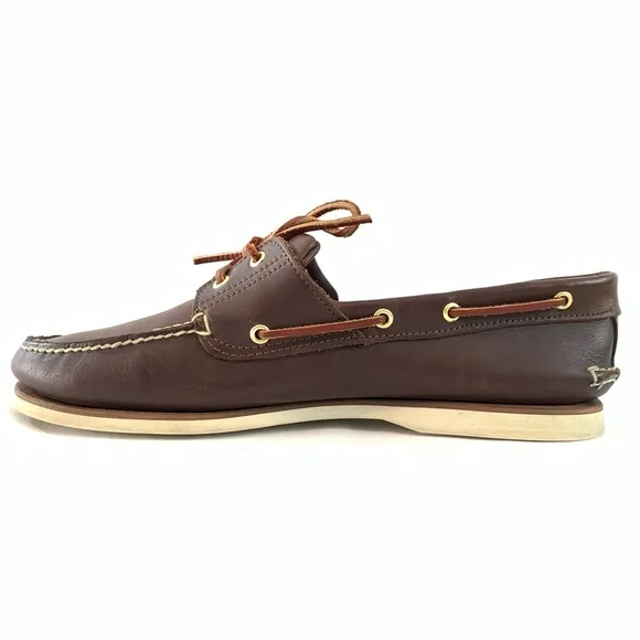 Timberland Classic Boat dark brown leather shoes 2-Eye laces size 13