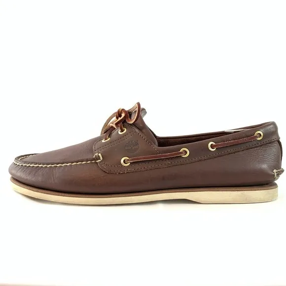 Timberland Classic Boat dark brown leather shoes 2-Eye laces size 13