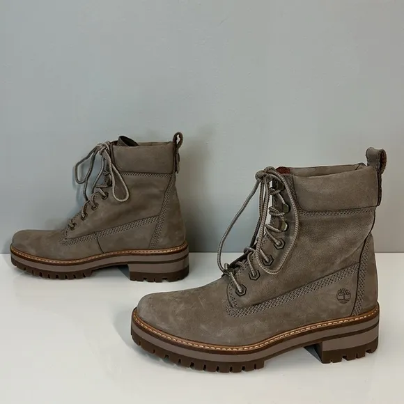 Timberland Courmayeur Valley Leather Lace Up Boots Taupe Nubuck Size 7