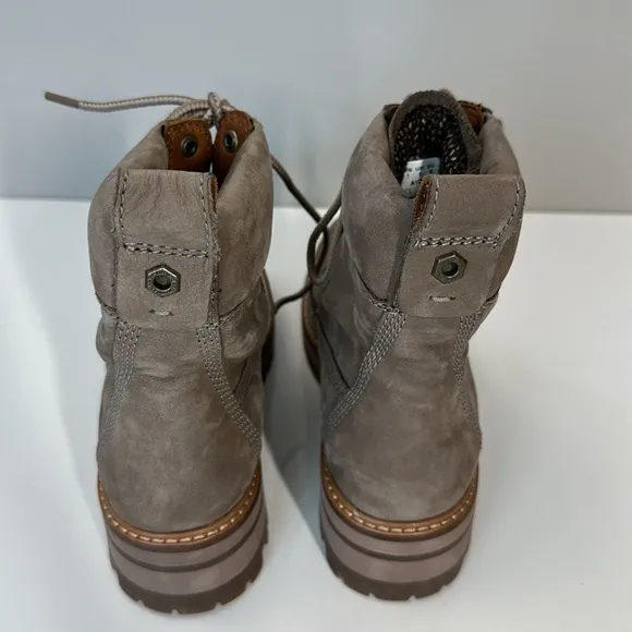 Timberland Courmayeur Valley Leather Lace Up Boots Taupe Nubuck Size 7