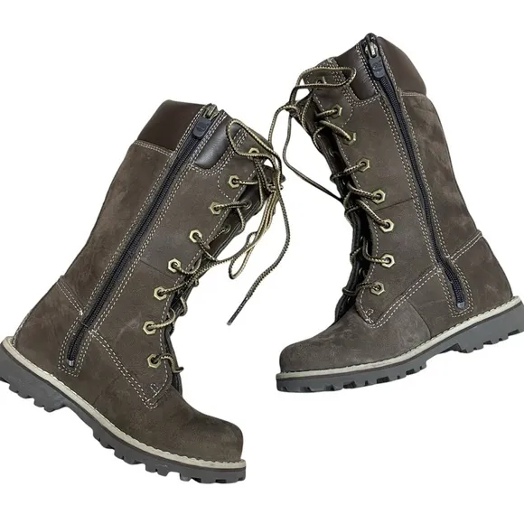 Timberland Leather Long Knee High Combat Moto Winter Boots Size 9.5 Toddler