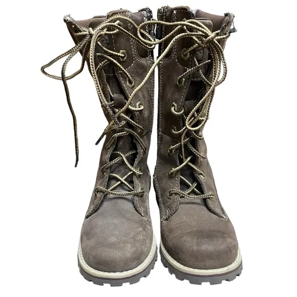 Timberland Leather Long Knee High Combat Moto Winter Boots Size 9.5 Toddler