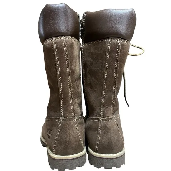 Timberland Leather Long Knee High Combat Moto Winter Boots Size 9.5 Toddler