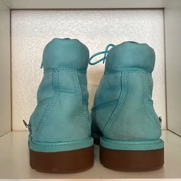 Timberland Light Blue Lace Up Suede Boys Youth Size 6.5 Boots