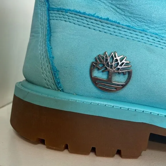 Timberland Light Blue Lace Up Suede Boys Youth Size 6.5 Boots