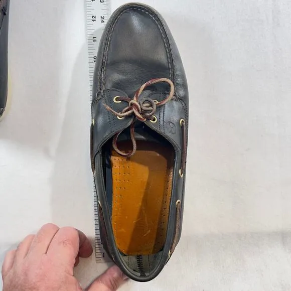 Timberland Loafers Men 13 Navy Blue 2 Eye Classic Boat Shoes #74036 Earthkeepers