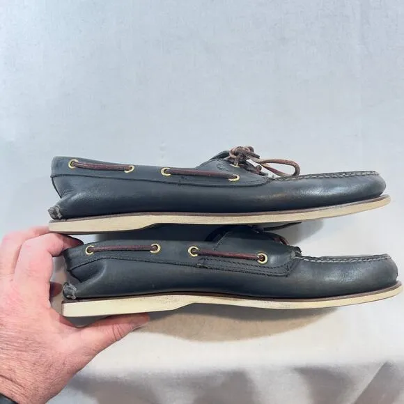 Timberland Loafers Men 13 Navy Blue 2 Eye Classic Boat Shoes #74036 Earthkeepers