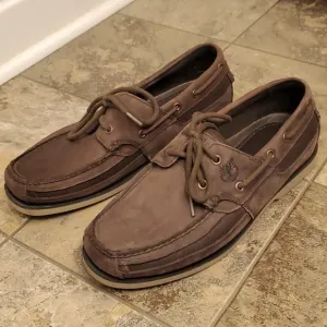 Timberland Men's Classic 2-Eye Boat Shoes 9.5 brown genuine leather