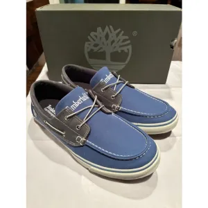 Timberland men’s New Market Boat Oxford Shoes, Size 10.5, Blue