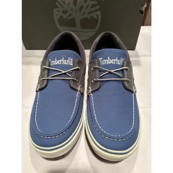 Timberland men’s New Market Boat Oxford Shoes, Size 10.5, Blue