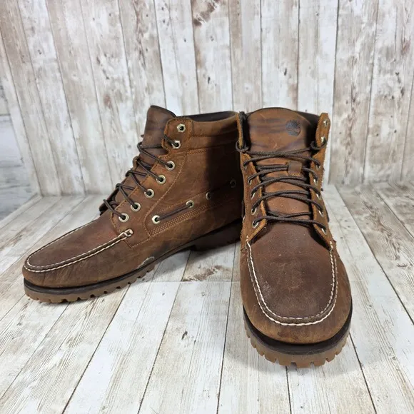 Timberland oakwell Boots Ankle Leather Brown Lace Up Casual A2PGY Mens 11