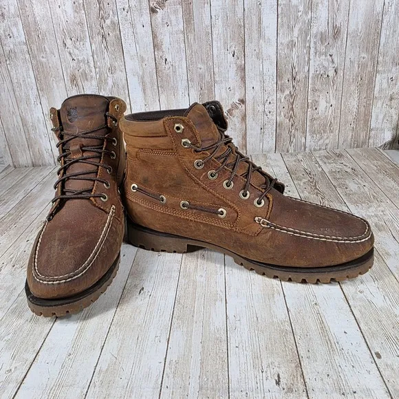 Timberland oakwell Boots Ankle Leather Brown Lace Up Casual A2PGY Mens 11