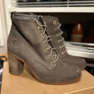 Timberland Olive Green Grey Suede Leather Lace Up Ankle Boots