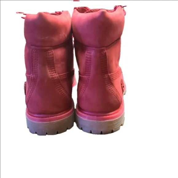 Timberland Red Nubuck Lace-Up Boots