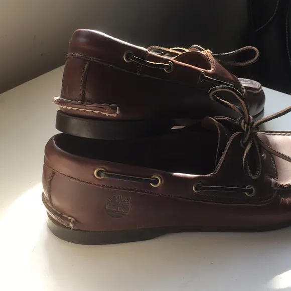 Timberland Sz 11.5M Mens Boat Shoes Brown Classic 2 Eye Laces Genuine Leather
