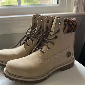Timberland Tan and Brown Combat Boots with Unique Design