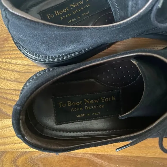 To Boot New York Adam Derrick FELIX DERBY Black Suede Oxford