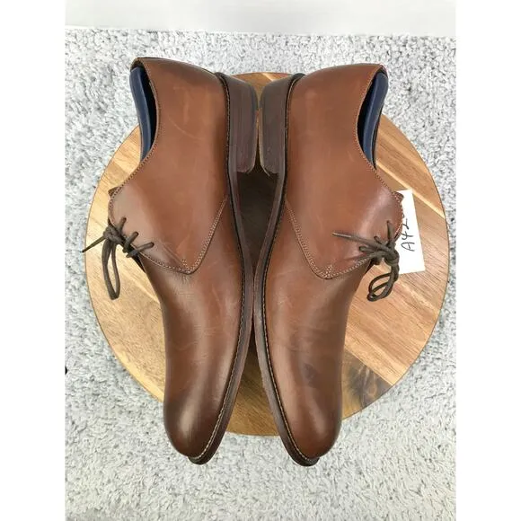 To Boot New York Brown Leather Plain Toe Oxford Derby Dress Shoe Mens 9.5 1898