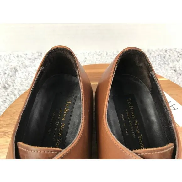 To Boot New York Brown Leather Plain Toe Oxford Derby Dress Shoe Mens 9.5 1898
