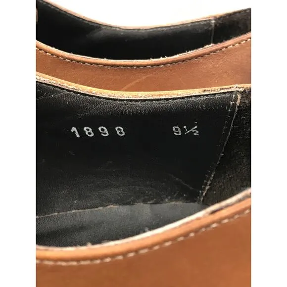 To Boot New York Brown Leather Plain Toe Oxford Derby Dress Shoe Mens 9.5 1898
