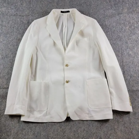 Todd Snyder Peak Lapel Italian Knit Sportcoat Blazer White size 42R Cotton *Flaw
