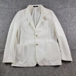 Todd Snyder Peak Lapel Italian Knit Sportcoat Blazer White size 42R Cotton *Flaw