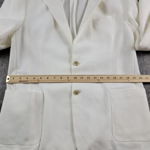 Todd Snyder Peak Lapel Italian Knit Sportcoat Blazer White size 42R Cotton *Flaw