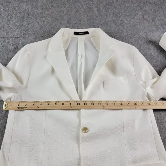Todd Snyder Peak Lapel Italian Knit Sportcoat Blazer White size 42R Cotton *Flaw