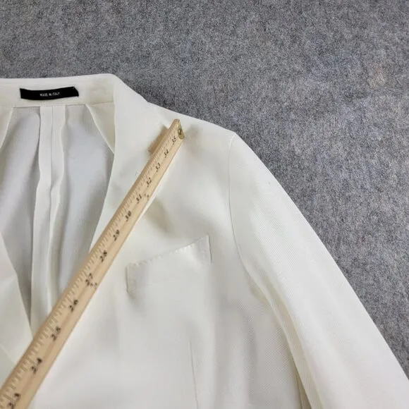 Todd Snyder Peak Lapel Italian Knit Sportcoat Blazer White size 42R Cotton *Flaw