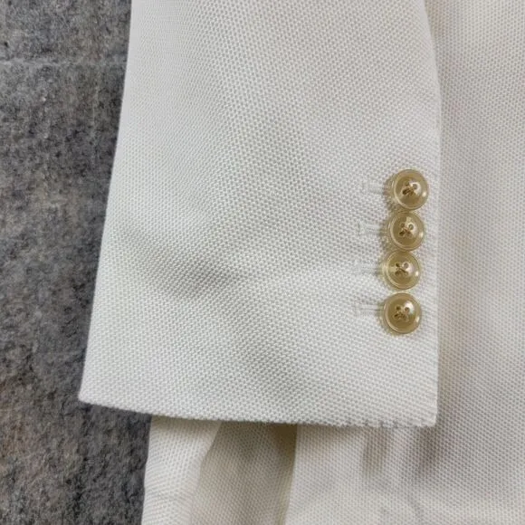 Todd Snyder Peak Lapel Italian Knit Sportcoat Blazer White size 42R Cotton *Flaw