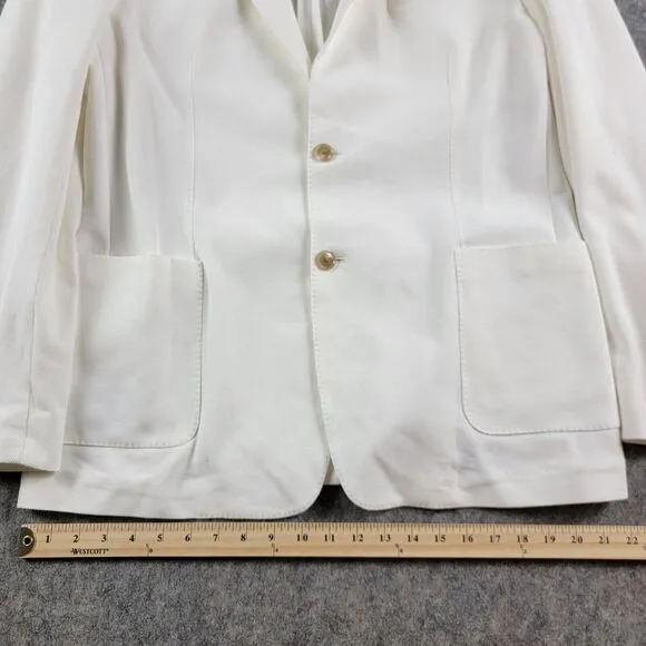 Todd Snyder Peak Lapel Italian Knit Sportcoat Blazer White size 42R Cotton *Flaw