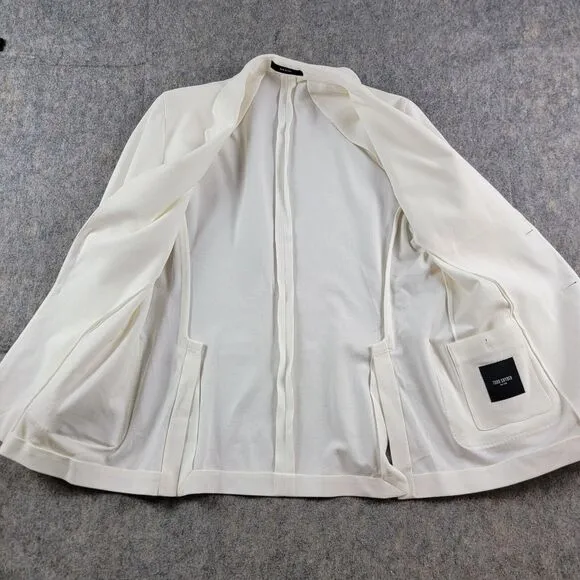 Todd Snyder Peak Lapel Italian Knit Sportcoat Blazer White size 42R Cotton *Flaw
