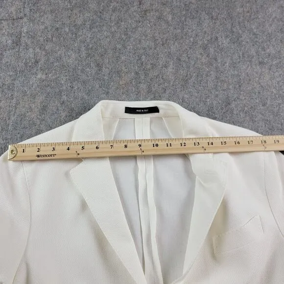 Todd Snyder Peak Lapel Italian Knit Sportcoat Blazer White size 42R Cotton *Flaw