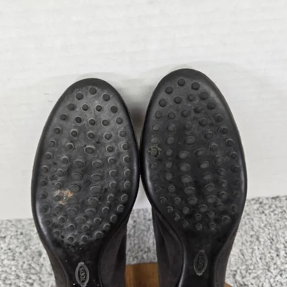 Tod's Black Suede Tie Tassel Casual Lifestyle Ballet Driving Flats Womens 38