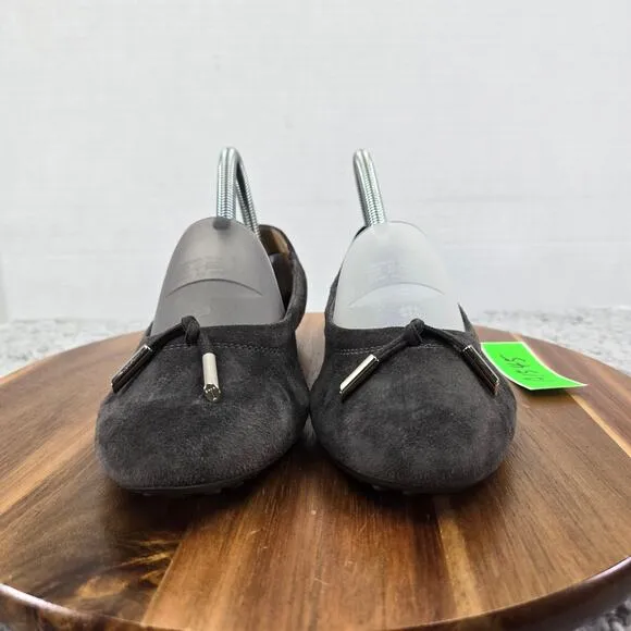Tod's Black Suede Tie Tassel Casual Lifestyle Ballet Driving Flats Womens 38