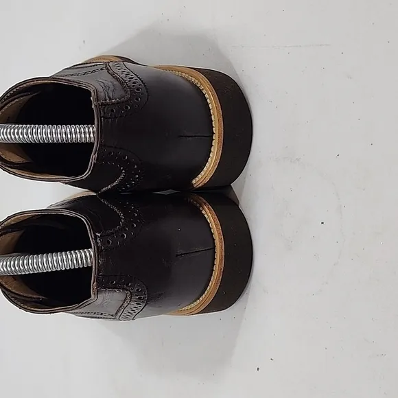 Tod's Brogue Derby Oxford Wingtip Shoes Brown Leather Italy US 7