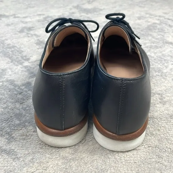 Tods Leather Lace Up Derby Oxford Shoes Black Platform Preppy Sz 39
