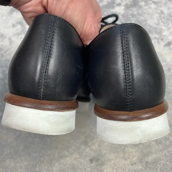 Tods Leather Lace Up Derby Oxford Shoes Black Platform Preppy Sz 39