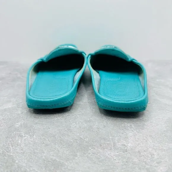 Tod's Limited Edition Teal Ferrari Leather Gommino Slip On Driving Flats Sz 9.5