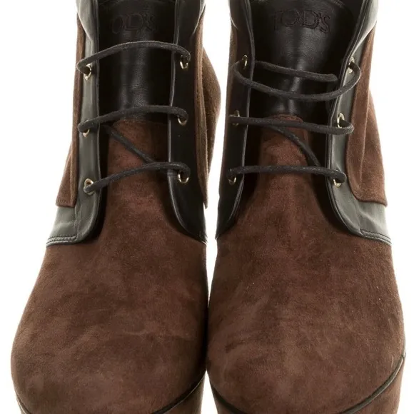 Tod's Suede Ankle Lace-Up Boots 4 “