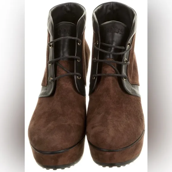 Tod's Suede Ankle Lace-Up Boots 4 “