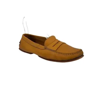 TOD's Yellow Pebbled Leather Driving Moccasins Size 38 Penny Loafers
